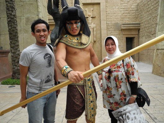 Me, Mom, and topless stranger.