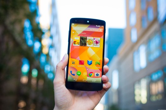 LG Nexus 5, android smartphone with KitKat Operating System.