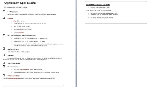 Syarat Visa Schengen