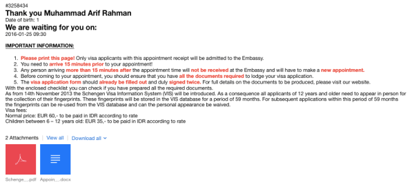Visa Schengen Appointment