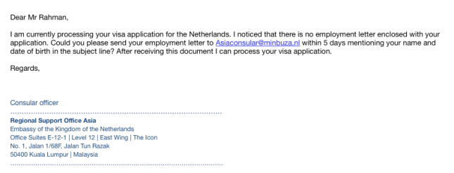Email Konsular Belanda