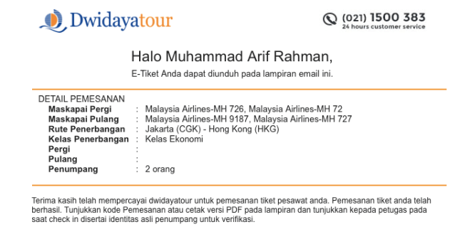 Dwidayatour Mobile Application