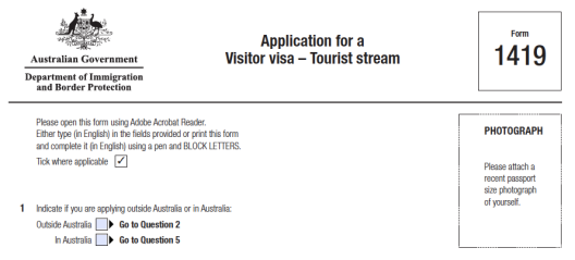 Aplikasi 1419 Visa Australia