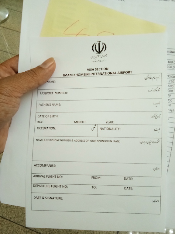Formulir Permohonan Visa Iran
