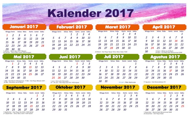 kalender 2017 indonesia