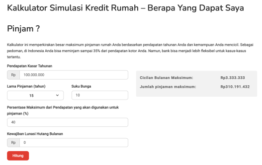 Kalkulator Keterjangkauan rumah.com