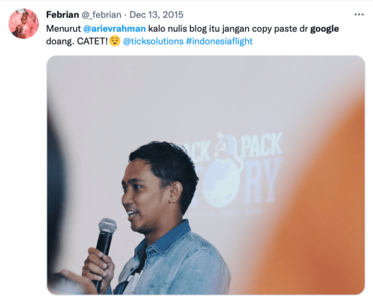 Pembicara Backpackstory